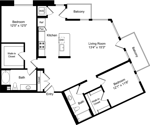 2 beds, 2 baths, 1,362 sqft, $4,395, Unit 4337