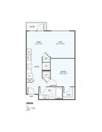 1 bed, 1 bath, 669 sqft, $1,350
