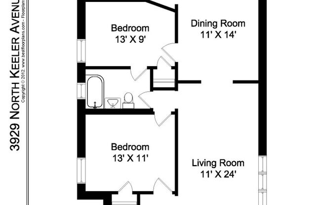 2 beds, 1 bath, 845 sqft, $1,995, Unit 3929-1S