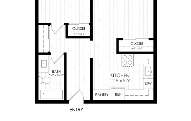 1 bed, 1 bath, 625 sqft, $1,445