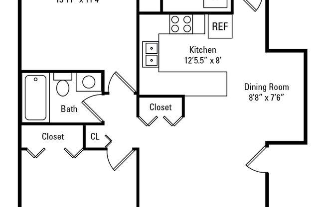 2 beds, 1 bath, 846 sqft, $1,735, Unit 204-101