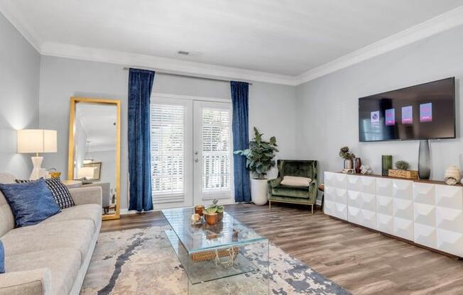 a living room with a couch and a coffee table at Marina Point, Chattanooga, TN 37415