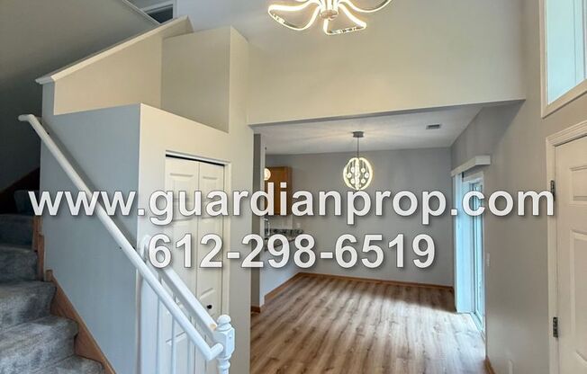 End Unit Townhouse Available Now, Loft Area, Vaulted Ceilings, Patio, 2 Car Garage