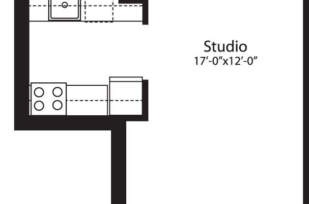Studio, 1 bath, 412 sqft, $3,407