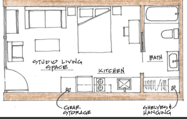 Studio, 1 bath, 314 sqft, $1,400