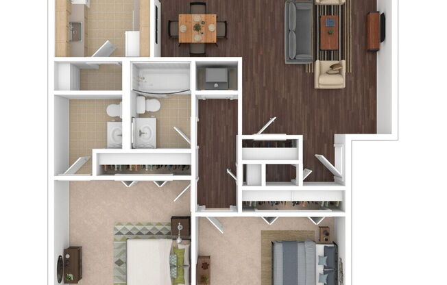 The Newport - 2 Bed, 1.5 Bath, 842 sq. ft.