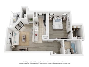1 bed, 1 bath, 625 sqft, $1,155