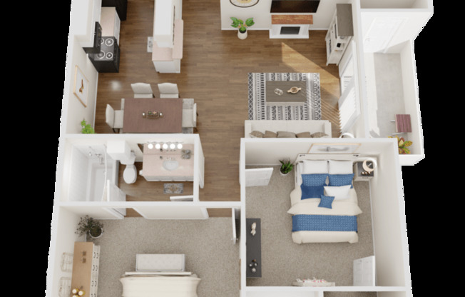 2 beds, 1 bath, 841 sqft, $1,250