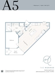 1 bed, 1 bath, 746 sqft, $2,040