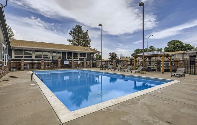 the swimming pool at our apartments