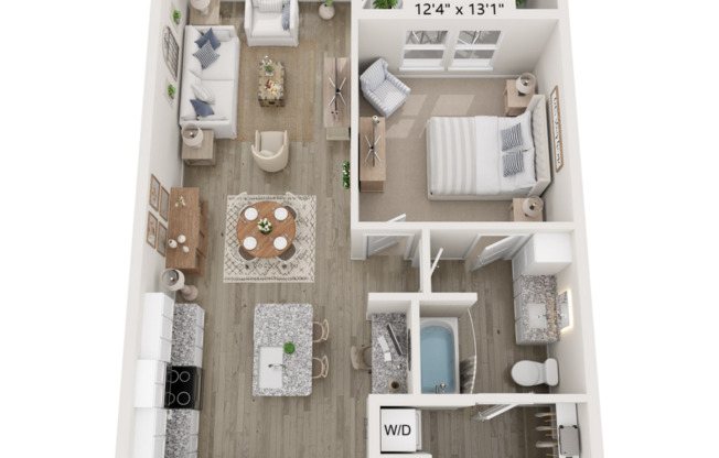 1 bed, 1 bath, 796 sqft, $1,495