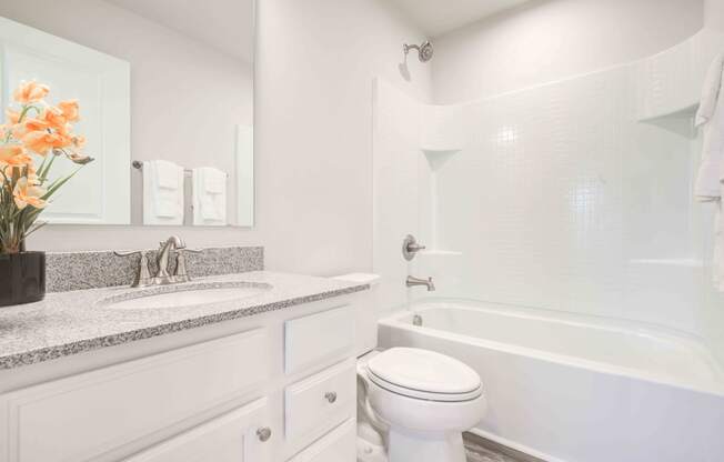 a bathroom with a sink toilet and a tub