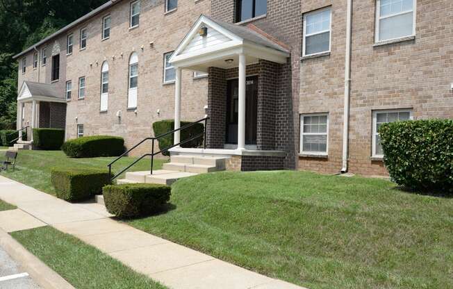 Exterior front entrance  at Rockdale Gardens Apartments*, Baltimore, 21244