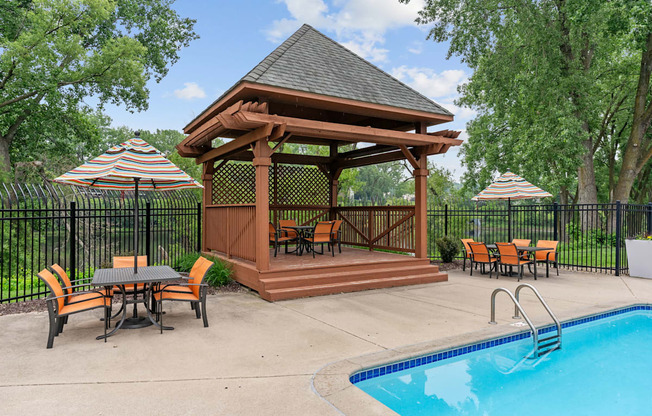 Gazebo at the outdoor pool at Willow Pond, Burnsville, 55337