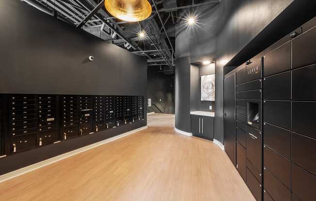 mailbox and package room at Steelcote Square, Missouri, 63103