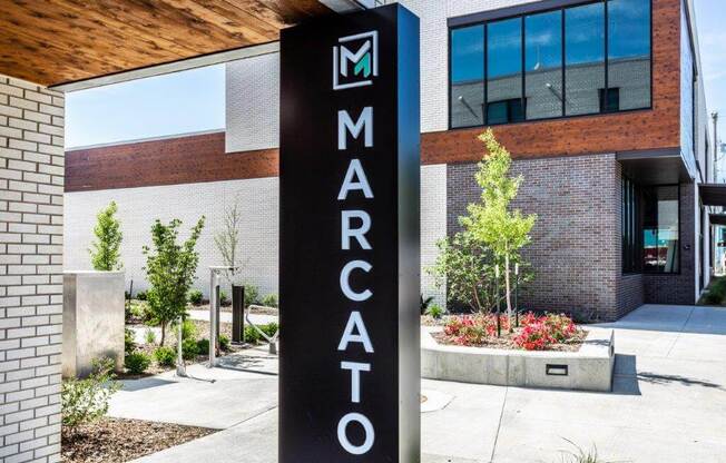 Marcato entry way sign