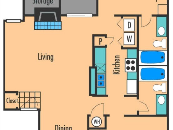 2 beds, 2 baths, 1,017 sqft, $1,645