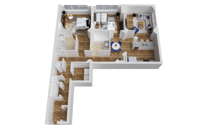 2 beds, 2 baths, 1,369 sqft, $2,150