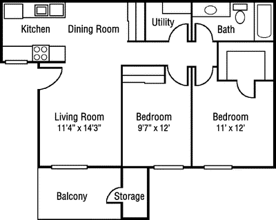 2 beds, 1 bath, 808 sqft, $3,056