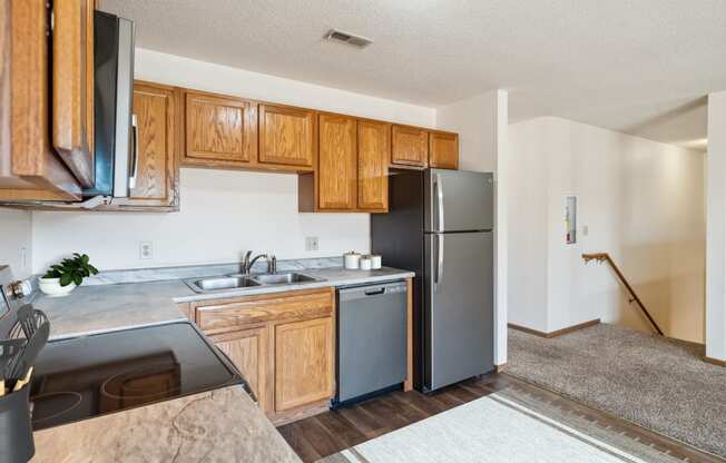 Kitchen with Wood Cabinets