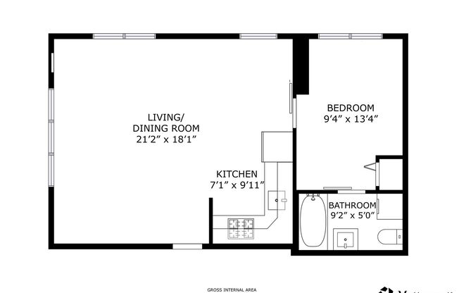1 bed, 1 bath, 570 sqft, $1,175, Unit 12