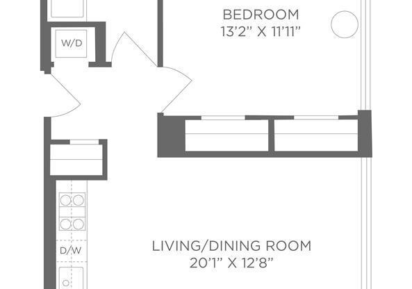 1 bed, 1 bath, $4,400, Unit 14E