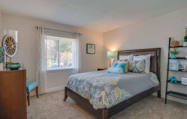 Bedroom With Expansive Windows at Nob Hill Apartments, Nashville, 37211