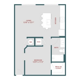 1 bed, 1 bath, 672 sqft, $1,388