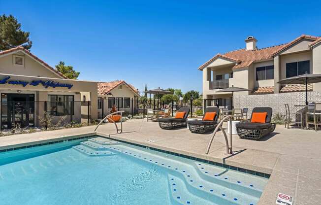 pool area at hideaway apartments in north scottsdale, az