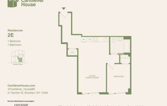1 bed, 1 bath, $3,428, Unit 2E