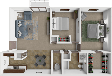 2 beds, 1 bath, 800 sqft, $910