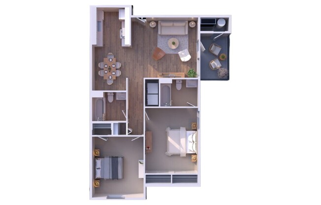 2 beds, 2 baths, 900 sqft, $1,200