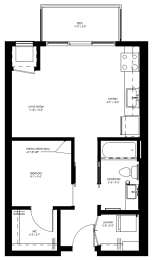 1 bed, 1 bath, 535 sqft, $1,505