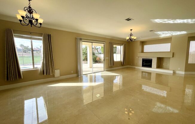 Single story 2,055sqft home with gorgeous golf course view inside Guard gated Rhodes Ranch community.