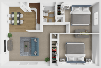 2 beds, 1 bath, 748 sqft, $1,245