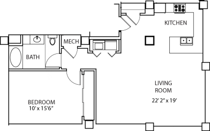 1 bed, 1 bath, 970 sqft, $1,825