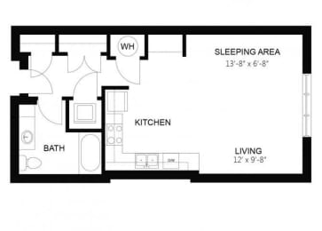Studio, 1 bath, 583 sqft, $1,410