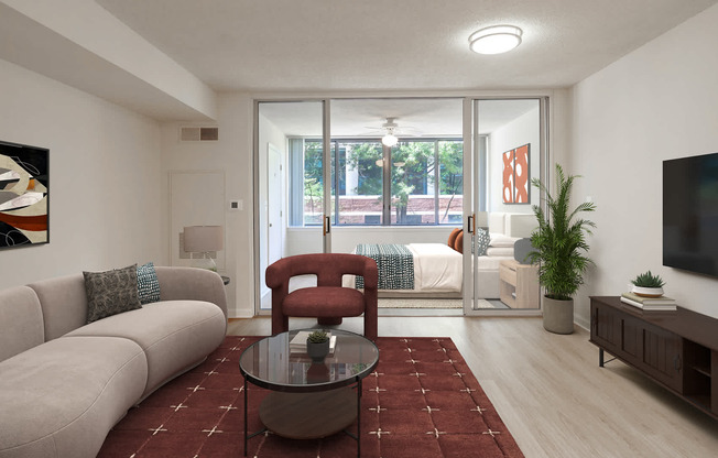 Living Room with Hard Surface Flooring