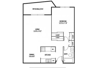 1 bed, 1 bath, 717 sqft, $1,340