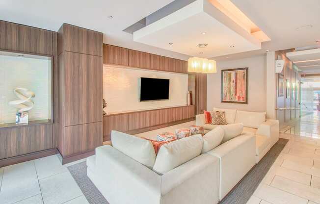 Clubroom with large flat screen TV