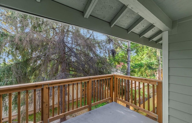 Cascade Woods balcony overlooking trees