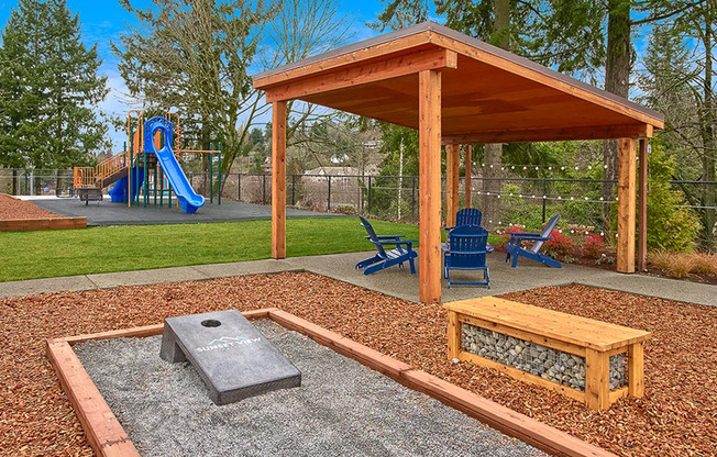 Renton Apartments-Sunset View Corn Hole with Nearby Playground and Fire Pit