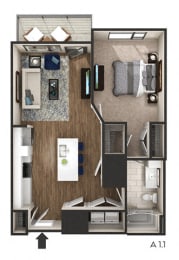 1 bed, 1 bath, 751 sqft, $2,325