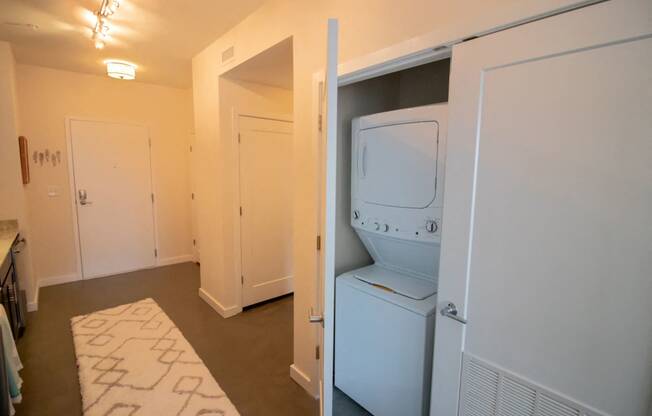 All apartments at Penstock Quarter come equipped with a stackable washer and dryer within the apartment.