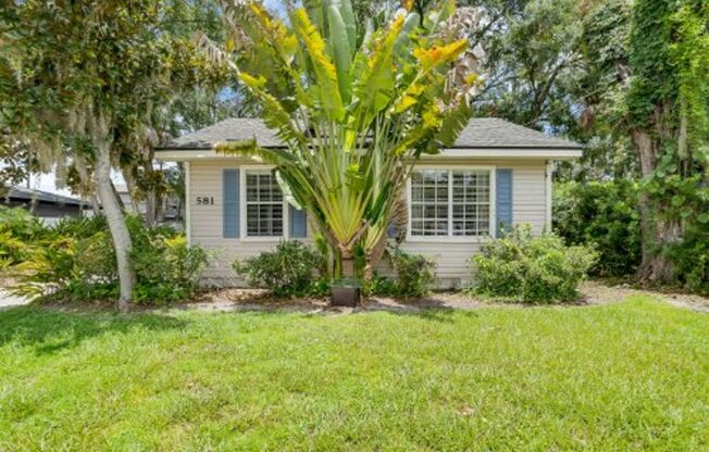 Quaint 2/1 home with plenty of yard, deck and privacy.