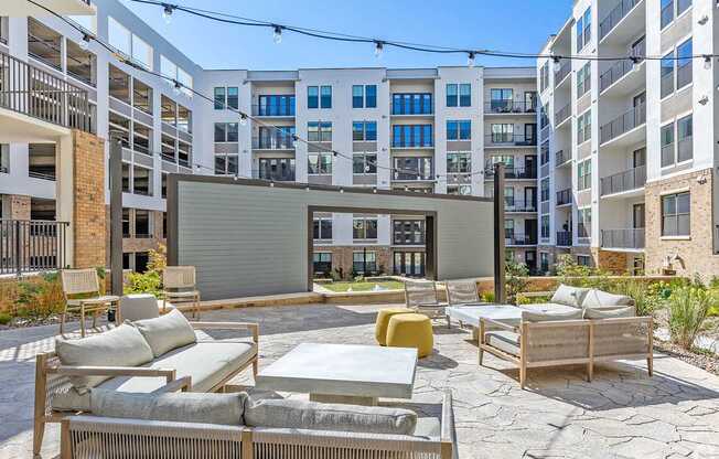 Zen garden courtyard with lounge