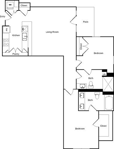 2 beds, 2 baths, 1,220 sqft, $3,221, Unit 246