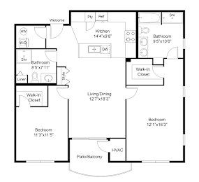 2 beds, 2 baths, 1,226 sqft, $2,500