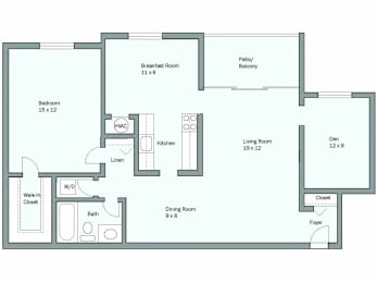 1 bed, 1 bath, 971 sqft, $1,681