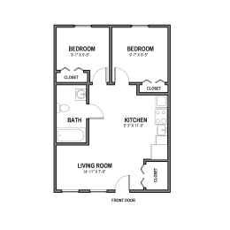 2 beds, 1 bath, 640 sqft, $2,075